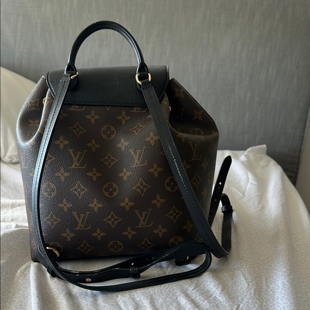 Louis Vuitton Brown Monogram Backpack with Black Flap - Picture 3 of 8